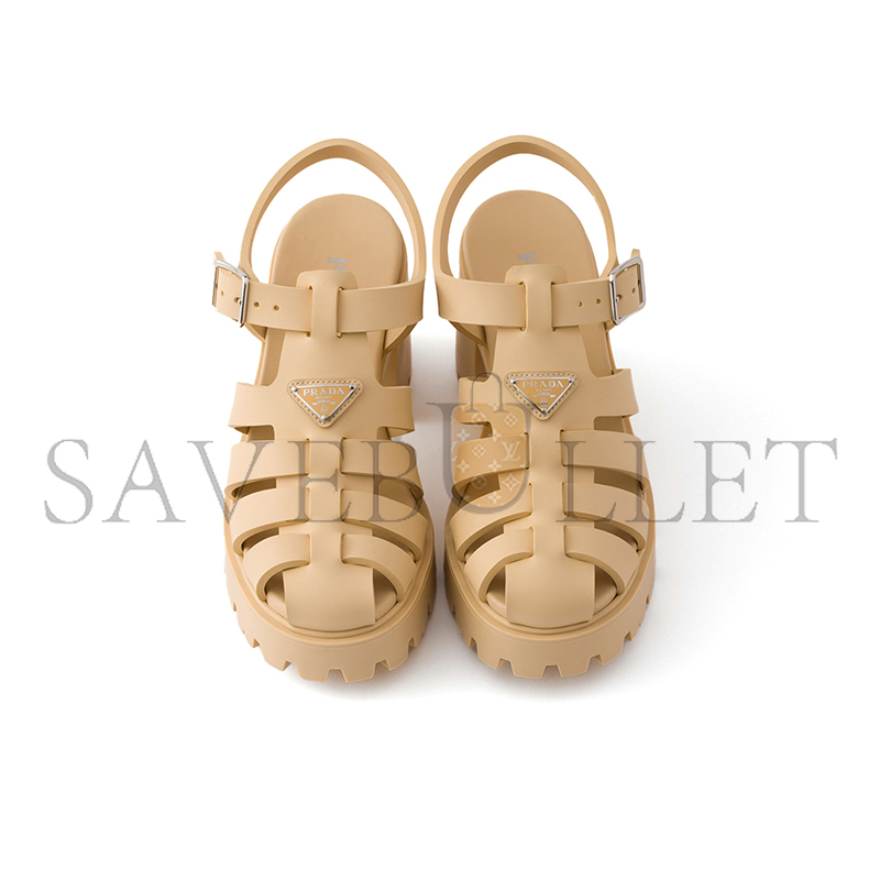 PRADA RUBBER PLATFORM SANDALS 1X267O